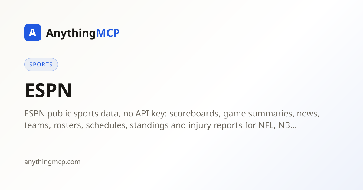 ESPN MCP connector · Connect ESPN to Claude, ChatGPT & Copilot ...
