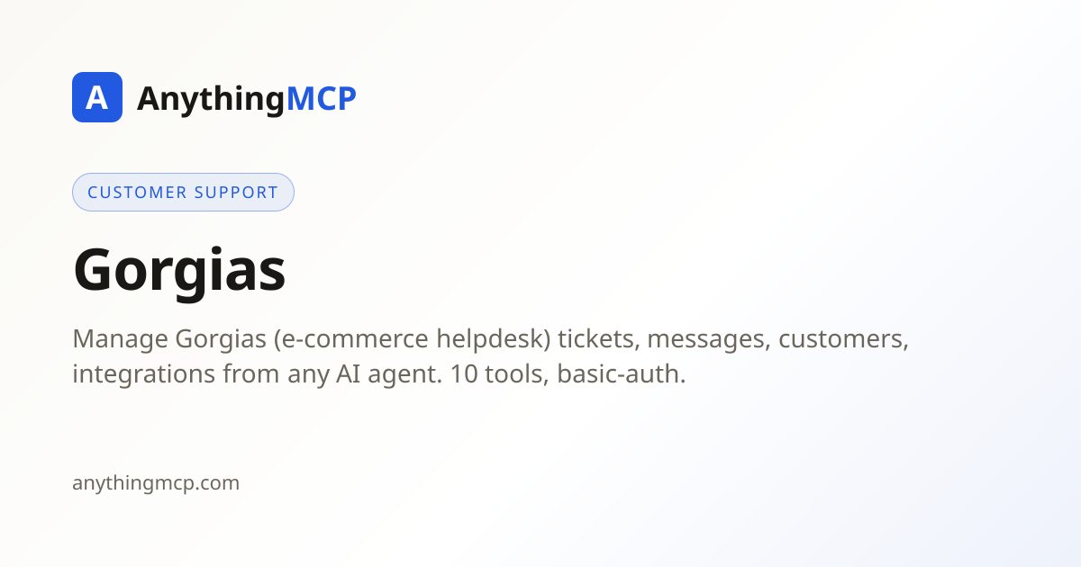 Gorgias MCP connector · Connect Gorgias to Claude, ChatGPT & Copilot ...